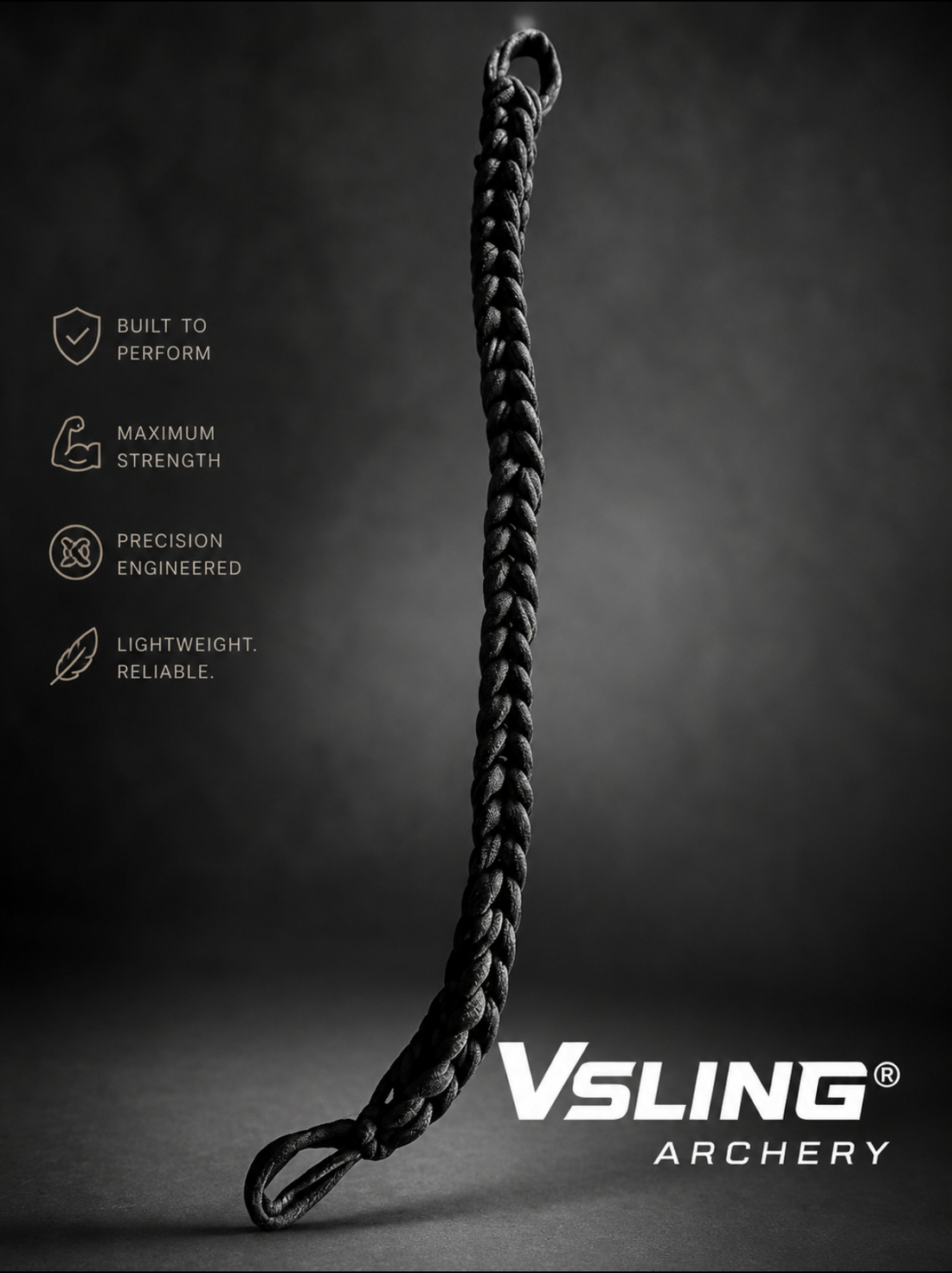Black Vsling® elastic bow sling on a compound bow — hands-free bowhunting carry