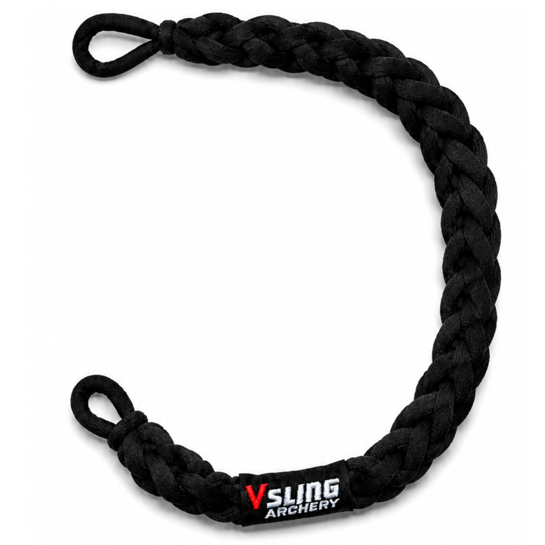 Vsling elastic bow sling laid flat for compound bow hunters on a clean product background.