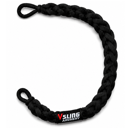 Vsling elastic bow sling laid flat for compound bow hunters on a clean product background.