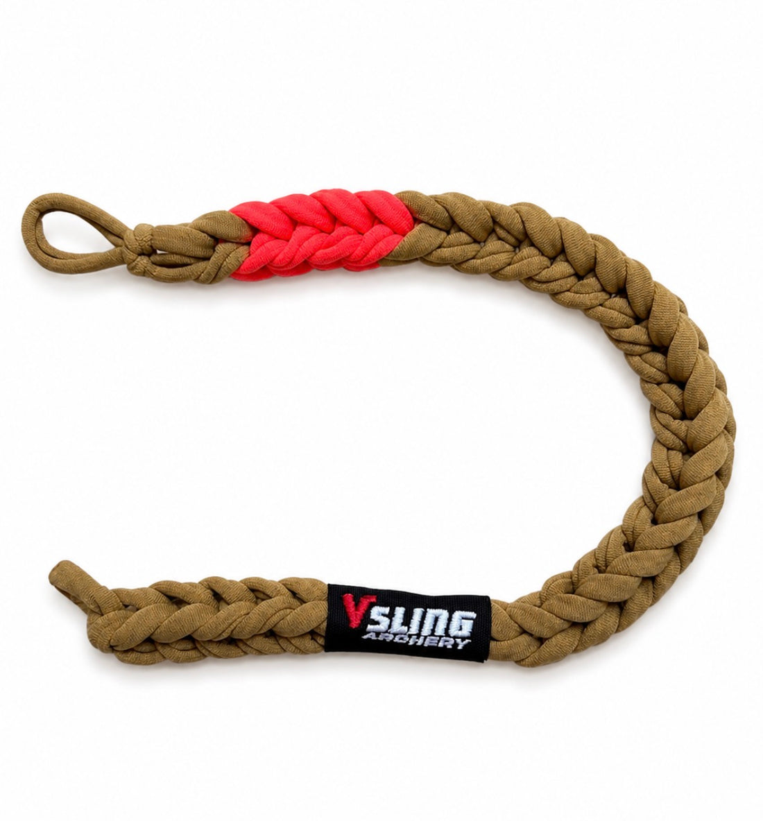Bowhunter carrying compound bow hands-free with Vsling® bow sling in timber