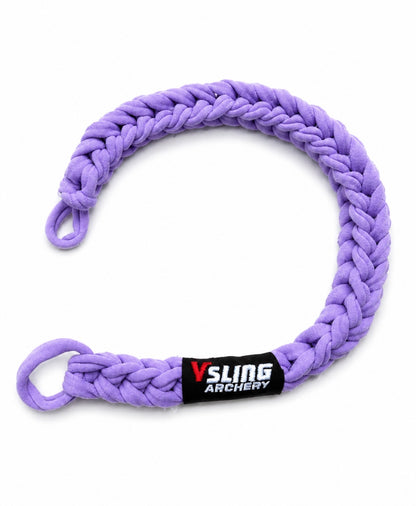 Vsling bow sling size guide showing fit on Mathews, Hoyt, and Bear compound bows.